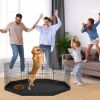 Dog Playpen, 8 Panels Foldable Metal Dog Exercise Pen With Bottom Pad,