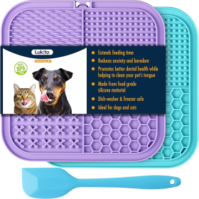 Lick Mat For Dogs  2 Pack, Slow Feeder Licking Pad With Suction Cups For For Anxiety Relief And Boredom Reducer, Perfect For Bathing Grooming