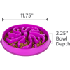 Hound Feeder Slo Bowl  Large 4 Cup Capacity, Slow Feeding, Medium To Large Dogs, Non Slip, Purple, Flower Pattern