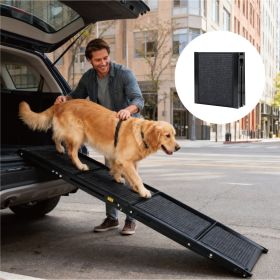 Dog Ramp For Car 65X17 Large Folding Pet Stair Ramps, Up To 250 lbs., For Truck, Suv, With Non-Slip Surface, Portable Pet Steps