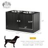 Large Elevated Dog Bowls With Storage Cabinet Containing Large 44L Capacity, Black