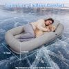 Cooling Human Dog Bed For Adults & Pets, Breathable Washable Floor Lounger, 72 In X 41 In X 12 In, Glacier Grey, Perfect For Summer Relaxation
