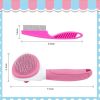 Dog Brush For Shedding With Metal Cat Comb, Self Cleaning Pet Hair Brush With Release Button For Grooming Kitten