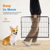 Dog Playpen Indoor Fence Height Metal Exercise Pen With Door Small Puppy Medium Large Dogs Animal Pet For Outdoor, Garden, Yard