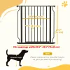 30"- 34" Easy Install Pet Gate W/ Door & Double Locking System, Extra Wide Dog Gate For Stairs, Hallways, Black