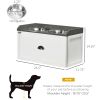 Pet Feeding Station Pet Dish Bowl Set With Storage, 2 Elevated Dog Bowls For Large Sized Dogs, White