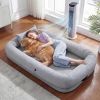 Cooling Human Dog Bed For Adults & Pets, Breathable Washable Floor Lounger, 72 In X 41 In X 12 In, Glacier Grey, Perfect For Summer Relaxation