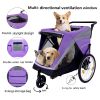 2-In-1 Bike Trailer & Push Cart For Pets - Detachable Bike Hitch & Push Handle Included