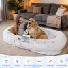 Human Dog Bed, Washable Faux Fur Dog Bed For People Doze Off, Napping Orthopedic Dog Bed,71''X45''X14''  (Grey) - Blankets And Pillows Not Included
