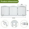 Wooden Freestanding Foldable Pet Gate For Dogs, 24 Inch 3 Panels Step Over Fence, Dog Gate For The House, Doorway,