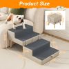 4-Step Ottoman Dog Stairs, 2-In-1 Foldable Pet Ramp For Bed,