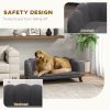 Pearl Design Pet Sofa For Medium And Large Sized Dogs, Pet Bed With Cushion And Solid Wood Legs, Charcoal Gray