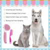 Dog Brush For Shedding With Metal Cat Comb, Self Cleaning Pet Hair Brush With Release Button For Grooming Kitten