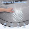 Cooling Human Dog Bed For Adults & Pets, Breathable Washable Floor Lounger, 72 In X 41 In X 12 In, Glacier Grey, Perfect For Summer Relaxation