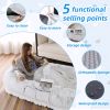 Human Dog Bed, Washable Faux Fur Dog Bed For People Doze Off, Napping Orthopedic Dog Bed,71''X45''X14''  (Grey) - Blankets And Pillows Not Included