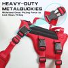 Heat-Resistant Durable Nylon Tactical Service Dog Harness, Adjustable No-Pull Reflective Vest With Dual Handles
