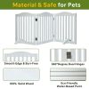 Wooden Freestanding Foldable Pet Gate For Dogs, 24 Inch 3 Panels Step Over Fence, Dog Gate For The House, Doorway,