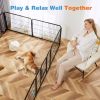 Dog Playpen Indoor Fence Height Metal Exercise Pen With Door Small Puppy Medium Large Dogs Animal Pet For Outdoor, Garden, Yard