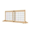 41"-72" Wooden Freestanding Pet Gate With Support Feet, For Small Medium Dogs, Natural