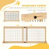 41"-72" Wooden Freestanding Pet Gate With Support Feet, For Small Medium Dogs, Natural
