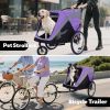 2-In-1 Bike Trailer & Push Cart For Pets - Detachable Bike Hitch & Push Handle Included