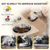 Elevated Dog Bowls With Storage Cabinet,  2 Stainless Steel Bowls, , Dog Feeding Station, For Large Dogs, Oak