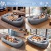 Cooling Human Dog Bed For Adults & Pets, Breathable Washable Floor Lounger, 72 In X 41 In X 12 In, Glacier Grey, Perfect For Summer Relaxation