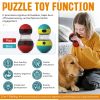 Dog Puzzle Toy, Adjustable Treat Dispensing Ball Food Dispenser Tough Slow Feeder Puppy Enrichment Training Toy Pet Interactive Chase Toys