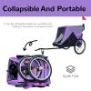 2-In-1 Bike Trailer & Push Cart For Pets - Detachable Bike Hitch & Push Handle Included