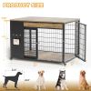 42-Inch Double Wide Wooden Double-Door Dog Crate Side Table Combo - Heavy-Duty, Chew-Resistant , For Large Breeds