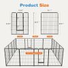 Dog Playpen Indoor Fence Height Metal Exercise Pen With Door Small Puppy Medium Large Dogs Animal Pet For Outdoor, Garden, Yard