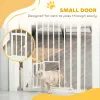 Pet Gate Extra Wide Press-Mounted With Cat Door, Auto Closing Pet Gate For Stair, Hallway, 29-32 Inch, White