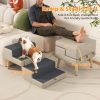 4-Step Ottoman Dog Stairs, 2-In-1 Foldable Pet Ramp For Bed,
