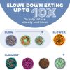 Feeder Slo Bowl  Medium 2Cup Capacity, Slow Feeding, Small To Medium Dogs  Cats, Non Slip, Blue, Notch Pattern