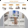 High White Child Safety Gate For Baby Door Barrier With Extensions