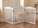 Wooden Freestanding Foldable Pet Gate For Dogs, 24 Inch 3 Panels Step Over Fence, Dog Gate For The House, Doorway,