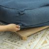 Raised Dog Couch With Comfortable Cushion, Pine Wood Legs, Foot Pads For Large-Sized Dogs Indoor Use, Dark Blue