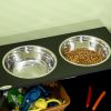 Large Elevated Dog Bowls With Storage Cabinet Containing Large 44L Capacity, Black
