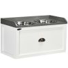 Pet Feeding Station Pet Dish Bowl Set With Storage, 2 Elevated Dog Bowls For Large Sized Dogs, White