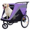 2-In-1 Bike Trailer & Push Cart For Pets - Detachable Bike Hitch & Push Handle Included