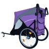 2-In-1 Bike Trailer & Push Cart For Pets - Detachable Bike Hitch & Push Handle Included