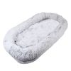 Human Dog Bed, Washable Faux Fur Dog Bed For People Doze Off, Napping Orthopedic Dog Bed,71''X45''X14''  (Grey) - Blankets And Pillows Not Included