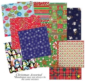 Bandanna Christmas Assorted 12Pk