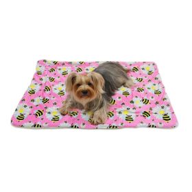 Ultra Soft Minky/Plush Bumblebee And Flowers Blanket