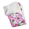 Ultra Soft Minky/Plush Bumblebee And Flowers Blanket