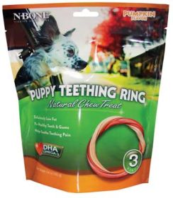 N-Bone Puppy Teething Ring Pumpkin 3Pk