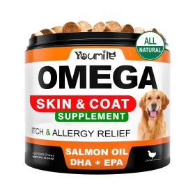 Youmile Omega 3 For Dogs - 120Ct  Fish Oil Treats - Allergy & Itch Relief Skin & Coat Supplement