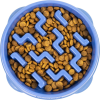 Feeder Slo Bowl  Medium 2Cup Capacity, Slow Feeding, Small To Medium Dogs  Cats, Non Slip, Blue, Notch Pattern