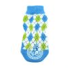 Non-Skid Dog Socks - Blue And Green Argyle