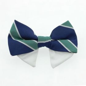 Universal Dog Bow Tie - Navy Blue And Green Stripe (Variation: Type 1)